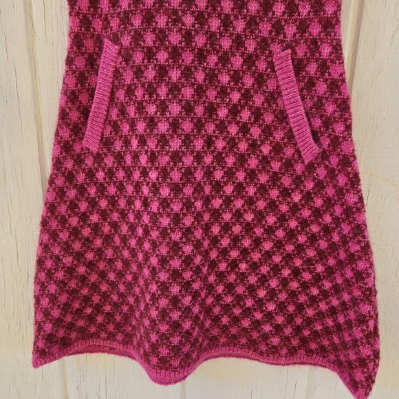 Zara Pink Wool Blend Plaid Knit Mini Dress Size MEDIUM - Picture 7 of 14